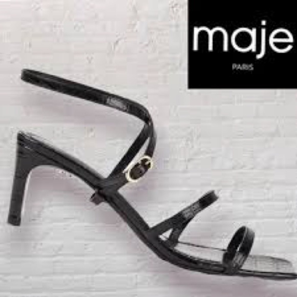 MAJE Farrie Croc-effect Leather Sandals